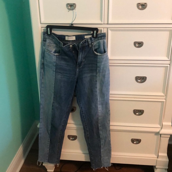 half light half dark wash jeans